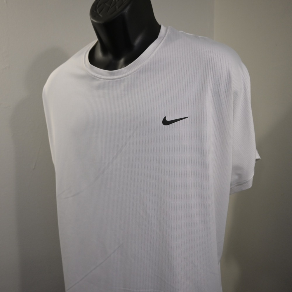 Nike Tennis Dri-Fit T-Shirt Women 2X Slim Fit White Short Sleeve Athletic